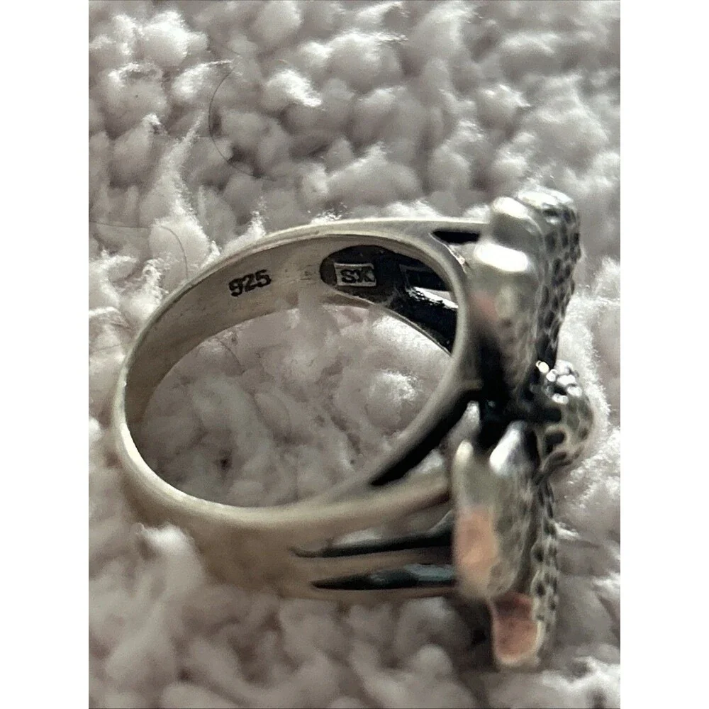 Silpada Textured Silver Floral Ring Sterlibg Silver - Picture 4 of 6